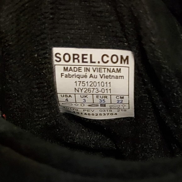 New SOREL Cheyanne II Youth Black/Mountain Red Waterproof Duck Boots 4 NIB - Picture 10 of 11